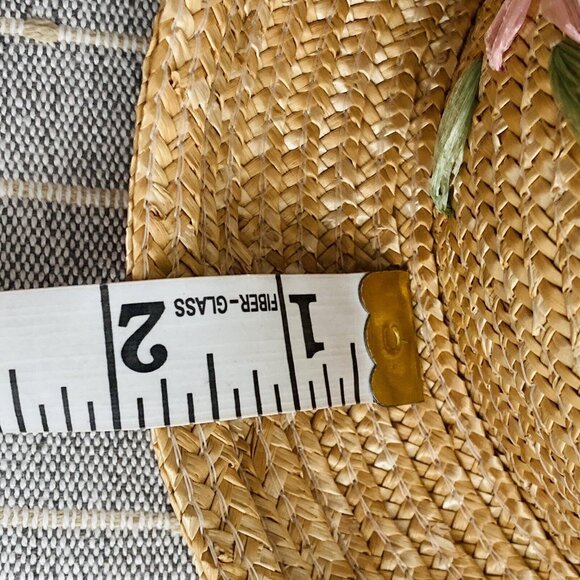 Vintage April Cornell Straw Hat With Flowers Cottagecore Country One Size - Picture 7 of 8